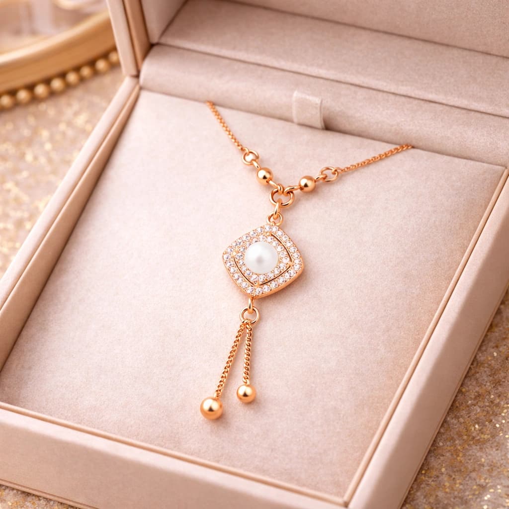 Celeste Pearl Halo Drop Necklace by Soni De Nakhre β alternate view