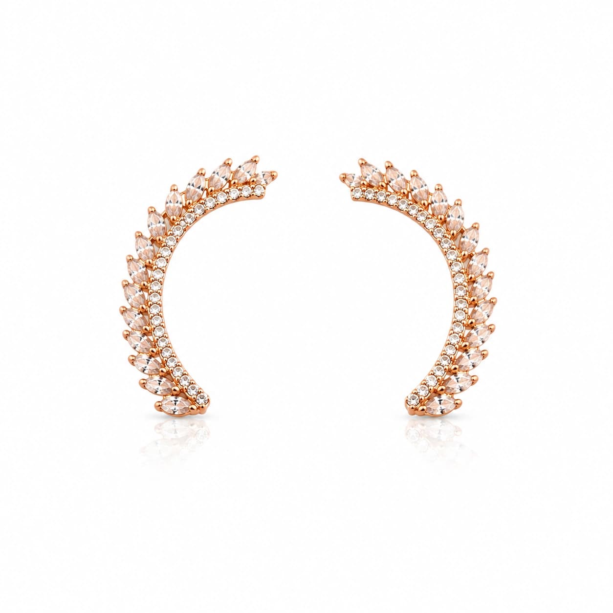 Celeste Crystal Leaf Ear Cuff Earrings by Soni De Nakhre