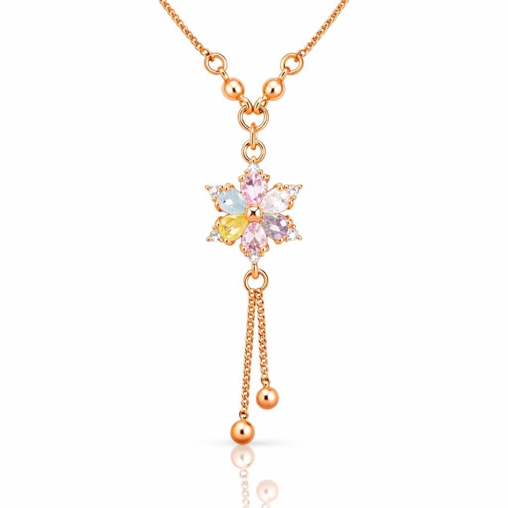 Roselle Colorburst Pendant Necklace by Soni De Nakhre