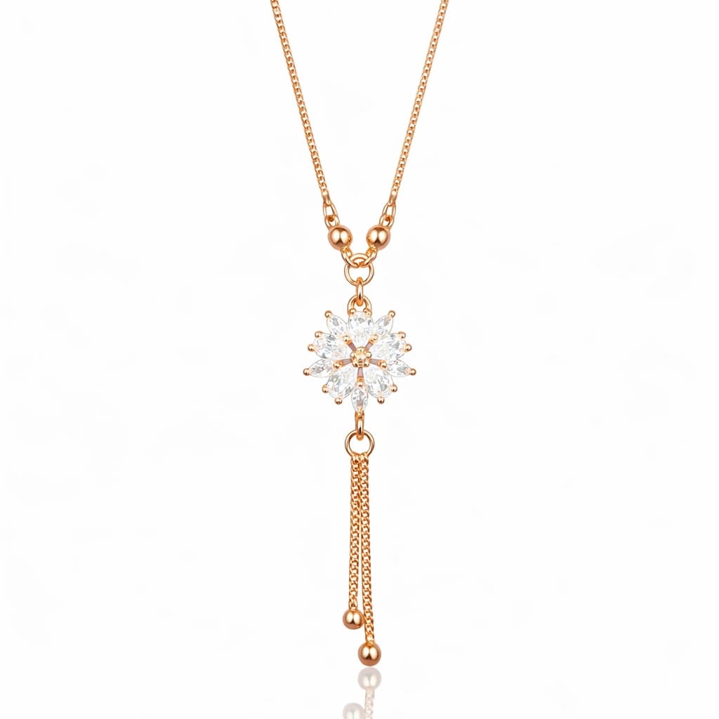 Celeste Crystal Bloom Drop Necklace by Soni De Nakhre