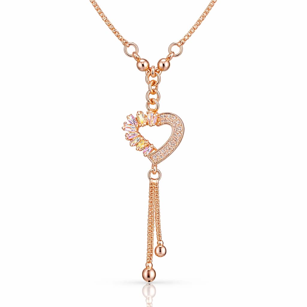 Celeste Multicolor Heart Drop Necklace by Soni De Nakhre
