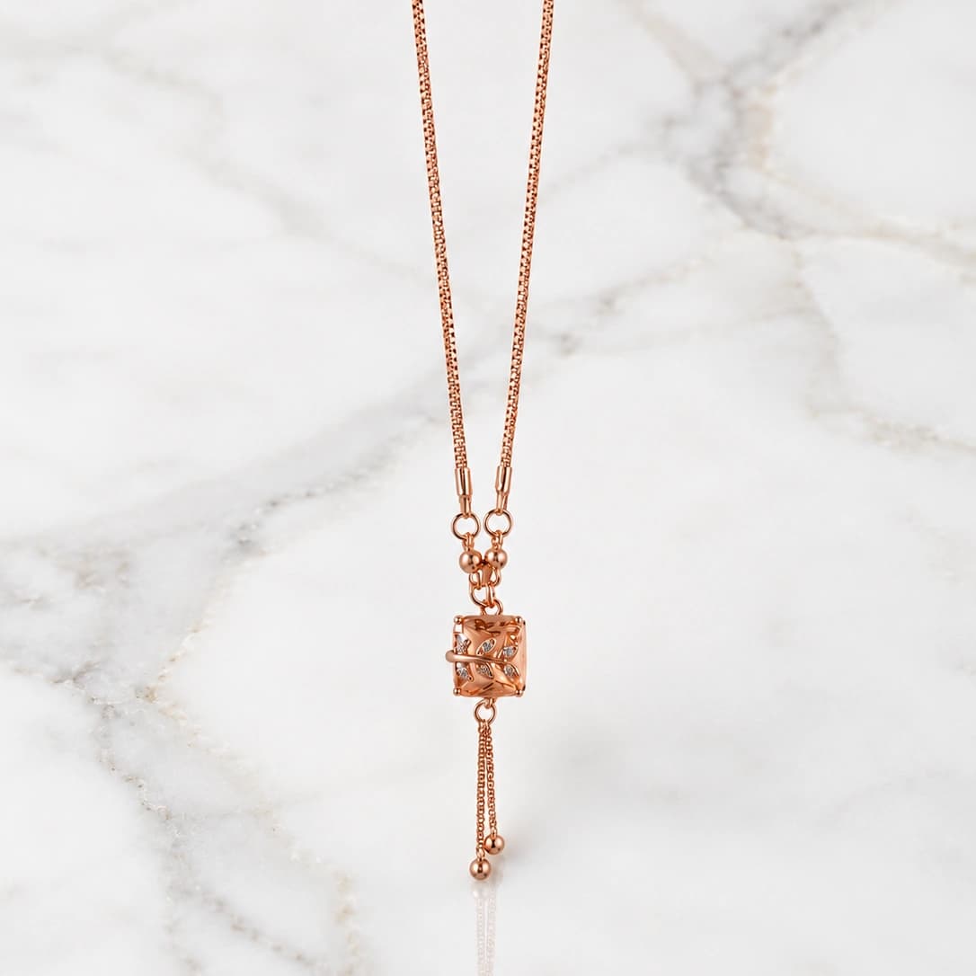 Celeste Leaf Square Drop Necklace by Soni De Nakhre β alternate view