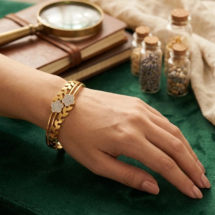 Aurelia Bloom Vine Crystal Bracelet by Soni De Nakhre β alternate view