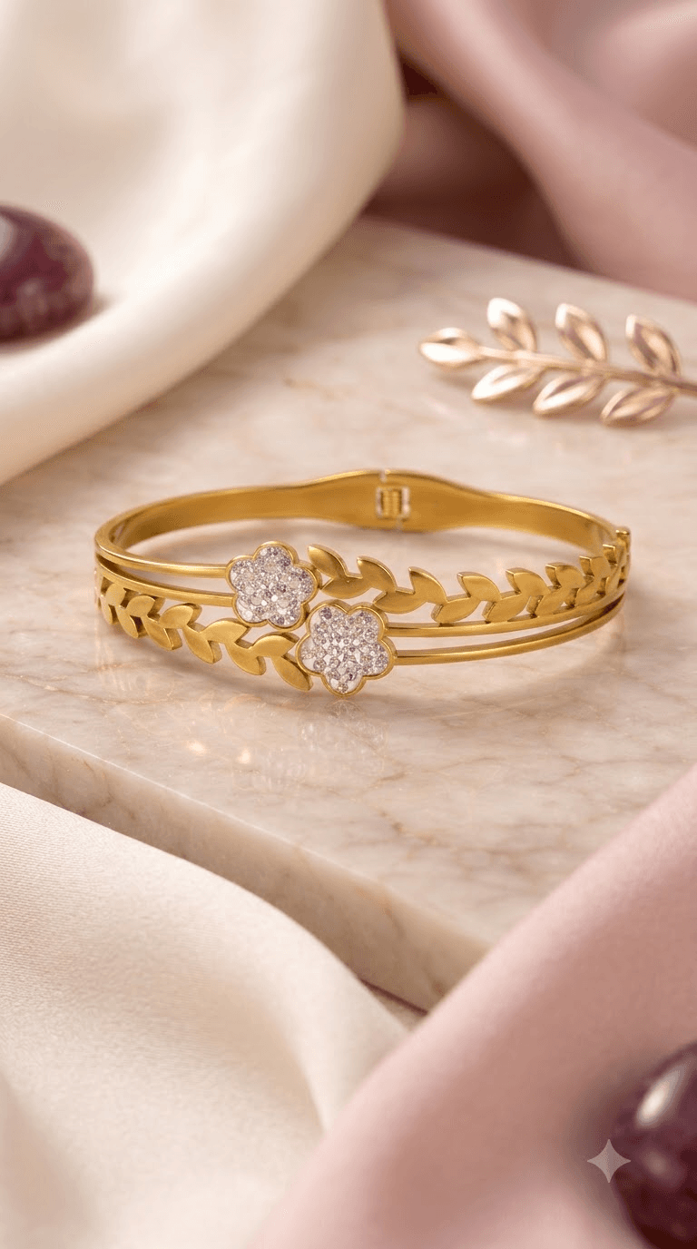 Aurelia Bloom Vine Crystal Bracelet by Soni De Nakhre
