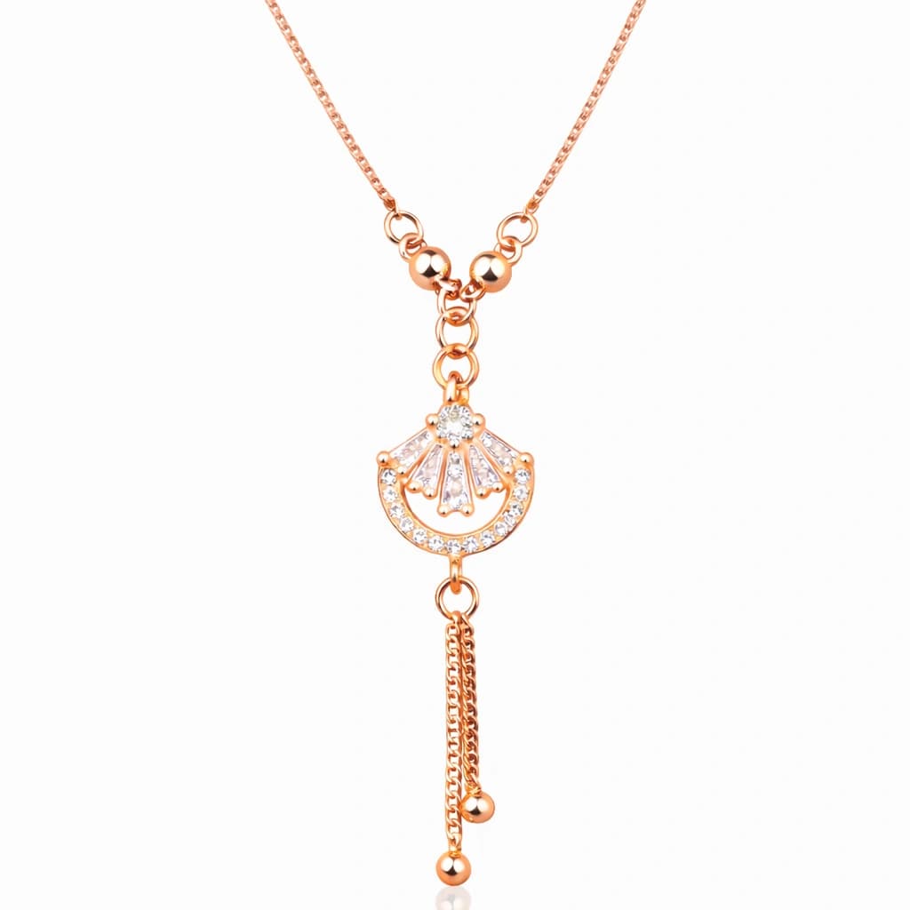 Aurelia Crystal Fan Drop Necklace by Soni De Nakhre