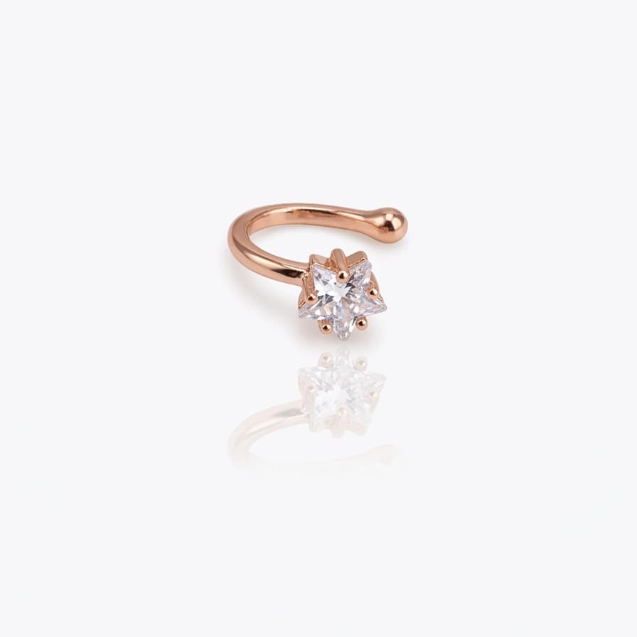 Celeste Star Crystal Rose Gold Nose Pin by Soni De Nakhre
