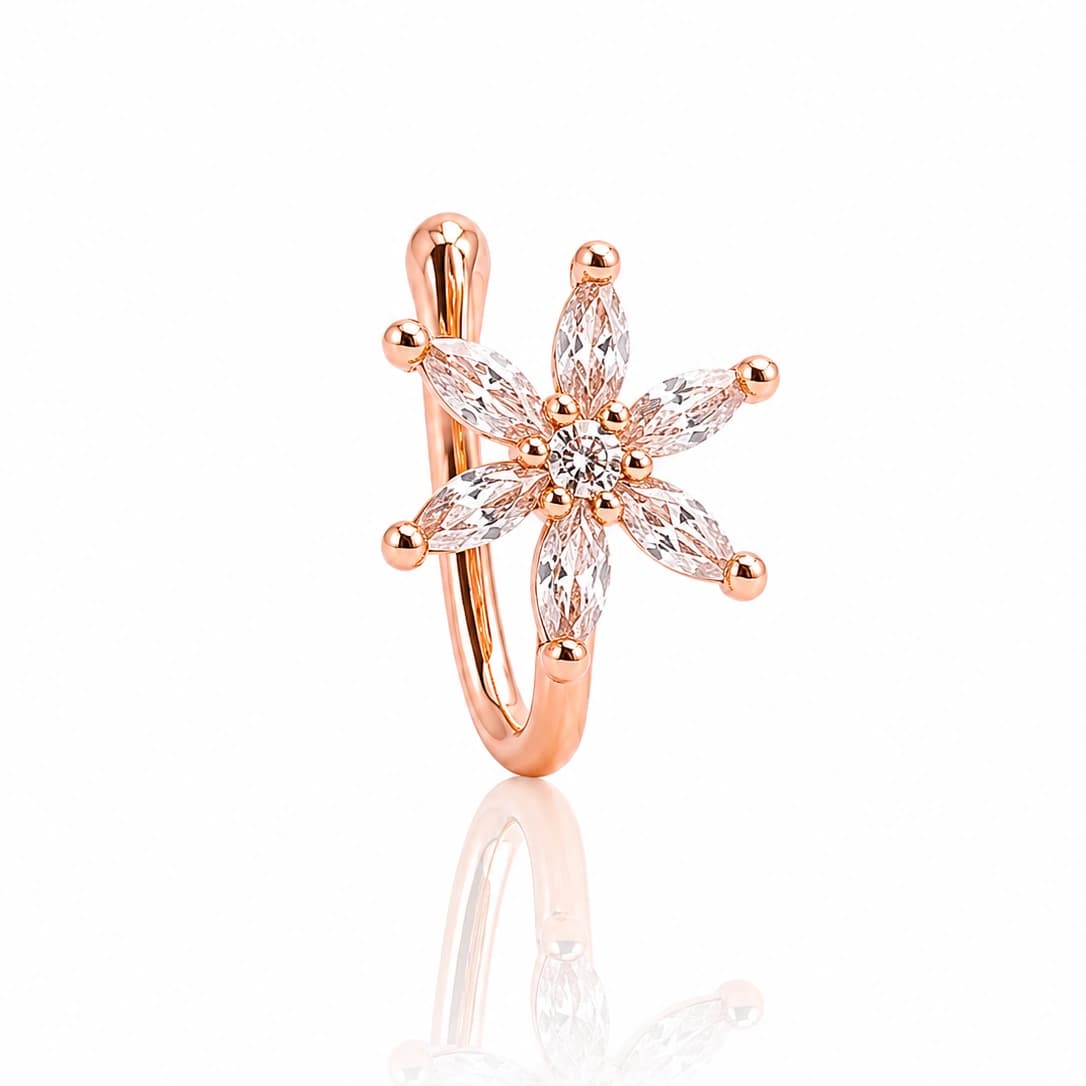 Celeste Floral Rose Gold Nose Pin