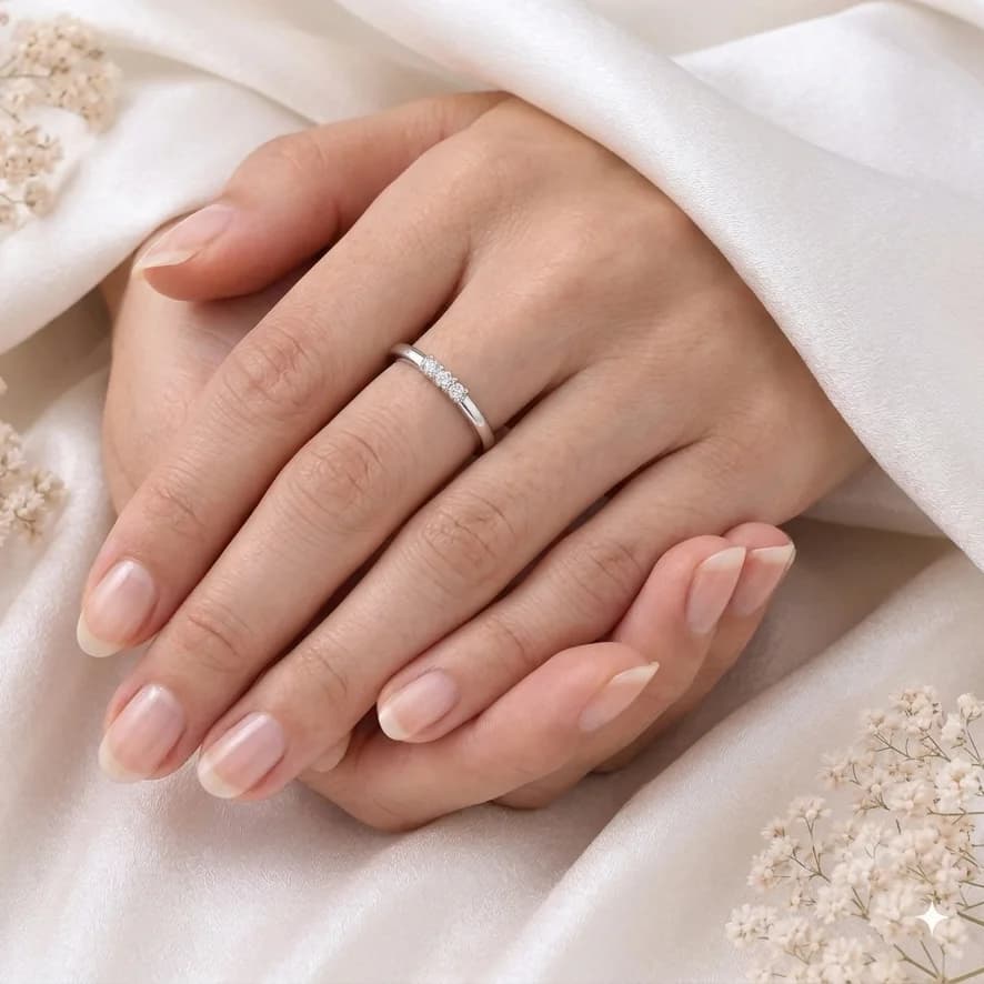 Celeste Silver Crystal Open Ring by Soni De Nakhre β alternate view